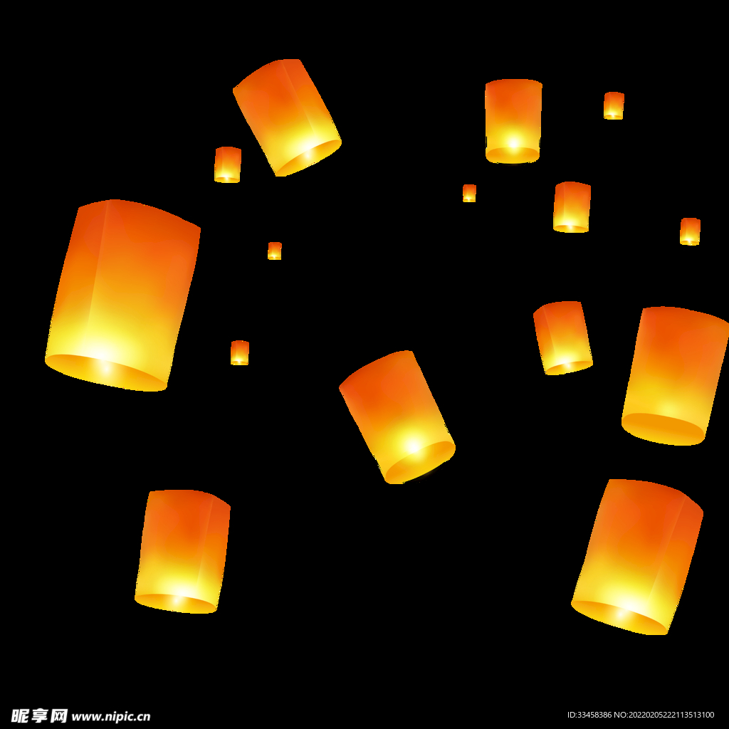 孔明灯年货节国风中秋元宵节新春