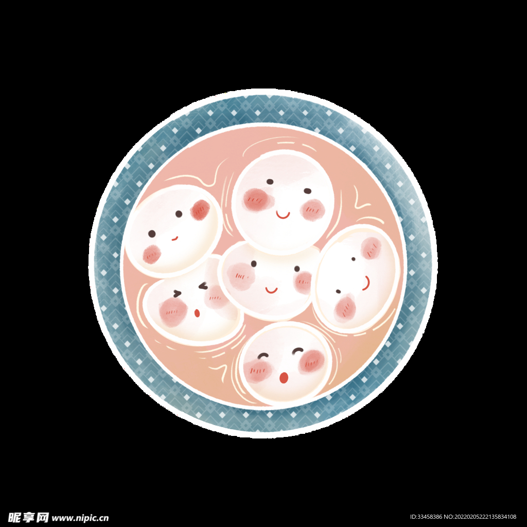 手绘元宵节汤圆