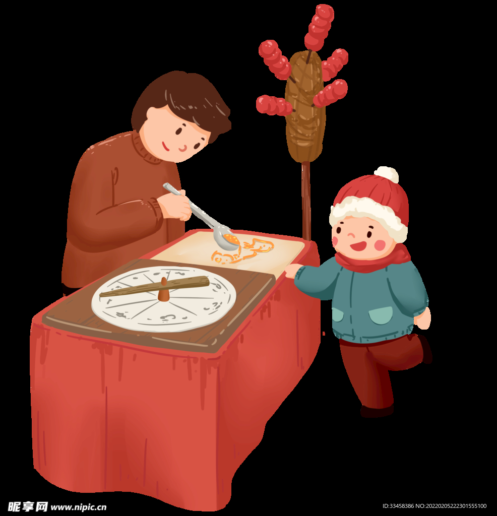 新年逛庙会看美食糖画