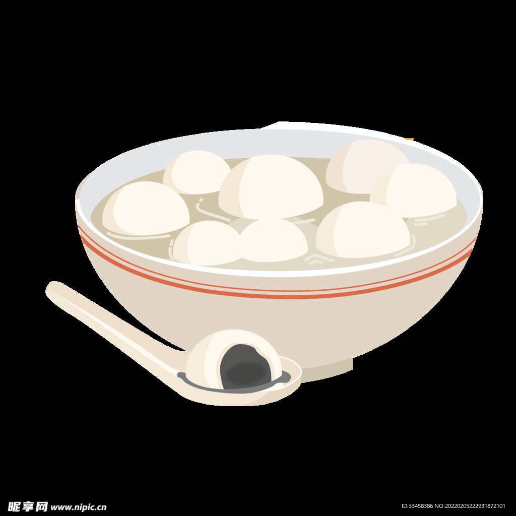 中国风元宵节汤圆碗