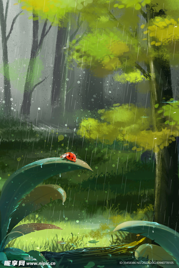 立春春分雨水惊蛰瓢虫草地燕子