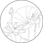 圆形莲花雕花