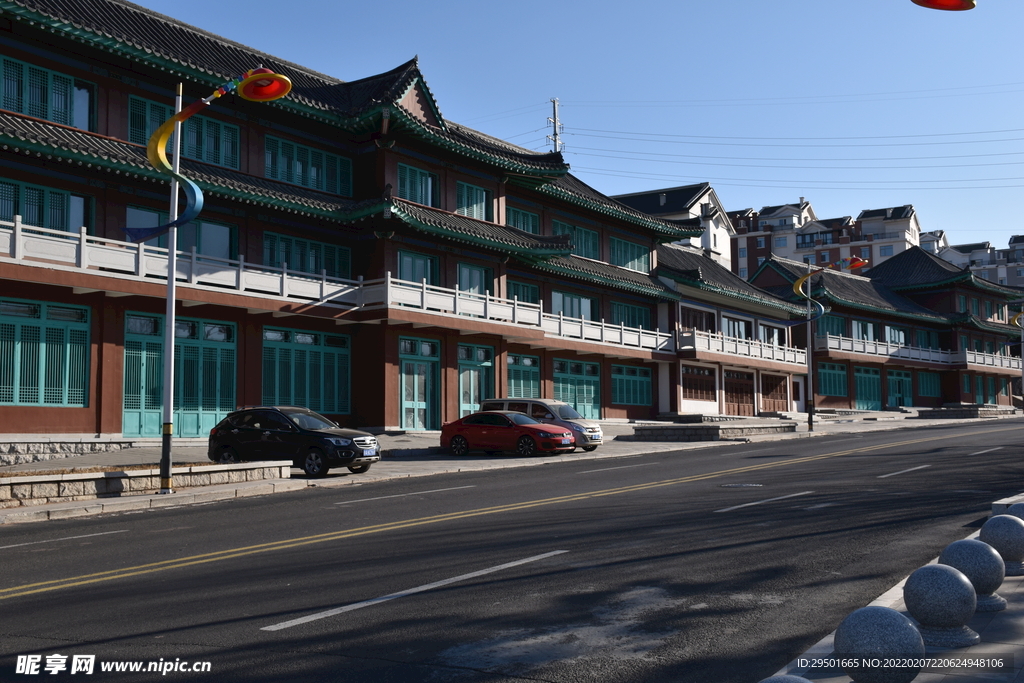 延吉朝鲜族民俗园朝鲜建筑街景