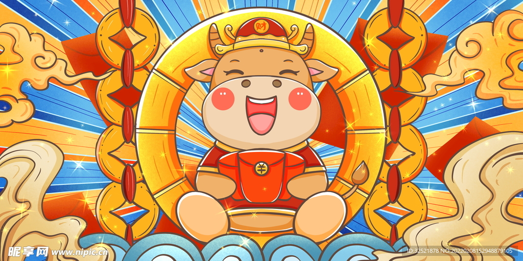 牛年手绘海报