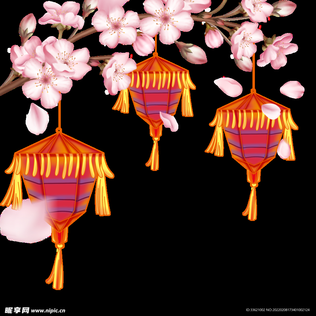 梅花  灯笼元素 中国风素材 