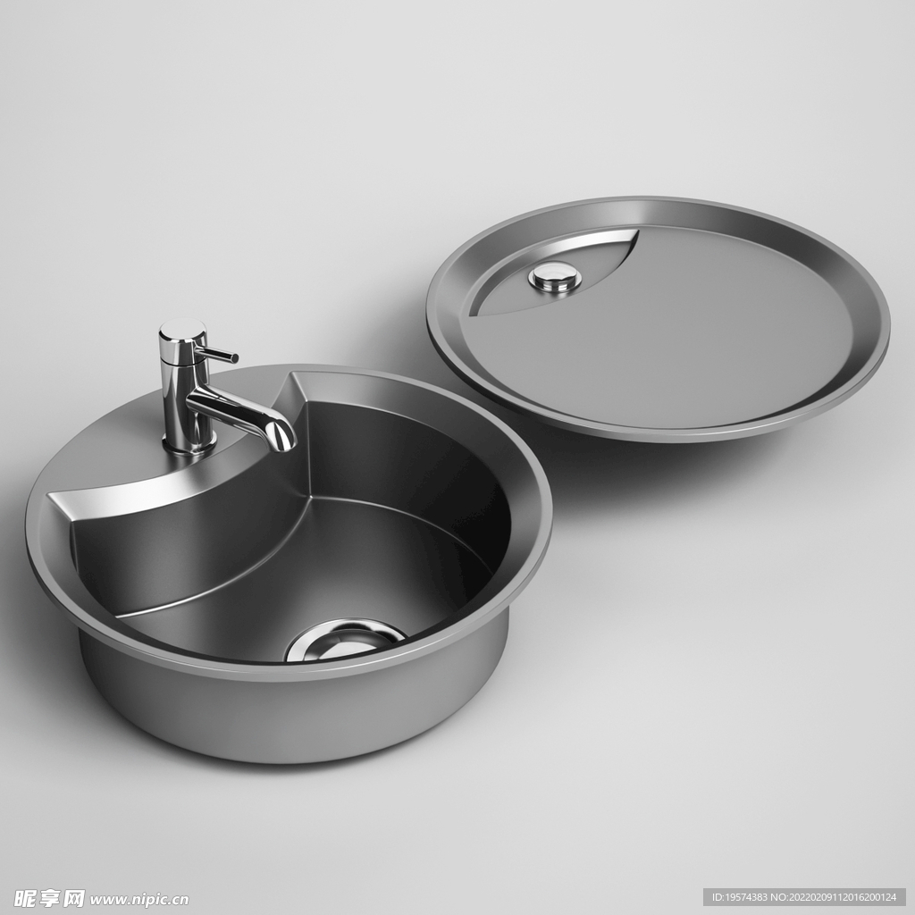 C4D模型洗碗池