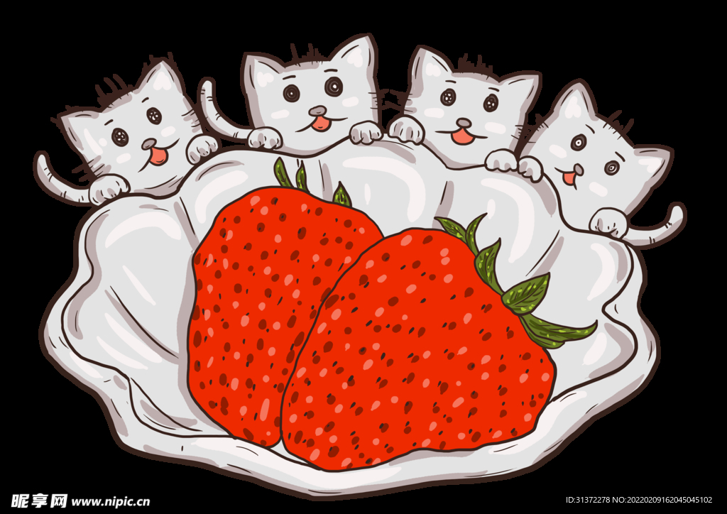 手绘卡通猫图片 