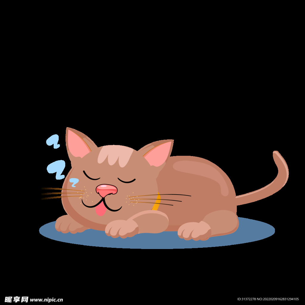  手绘卡通猫图片 