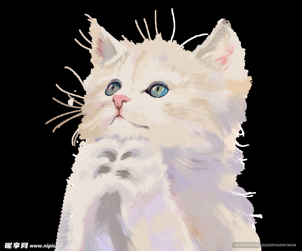 手绘卡通猫图片 