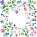 手绘水彩风格花卉植物图案