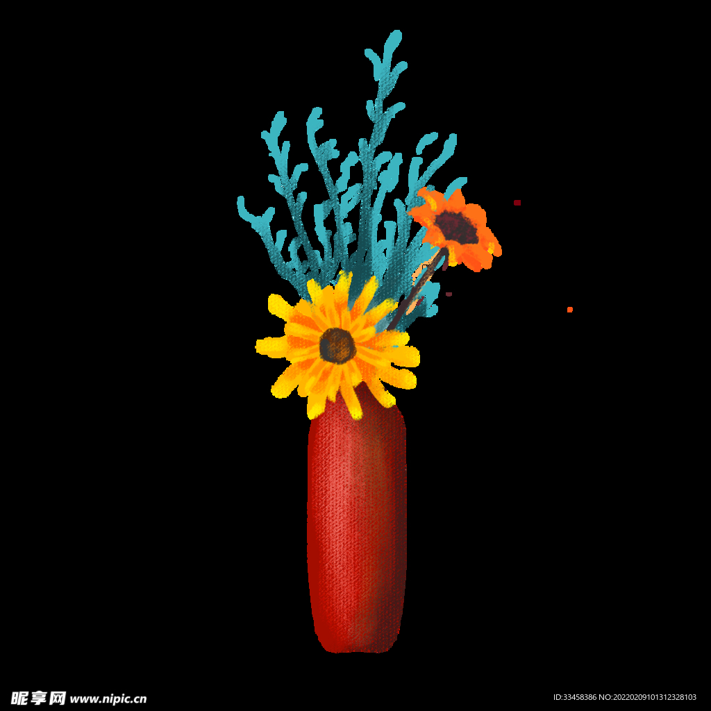 创意家居摆件植物红色花瓶