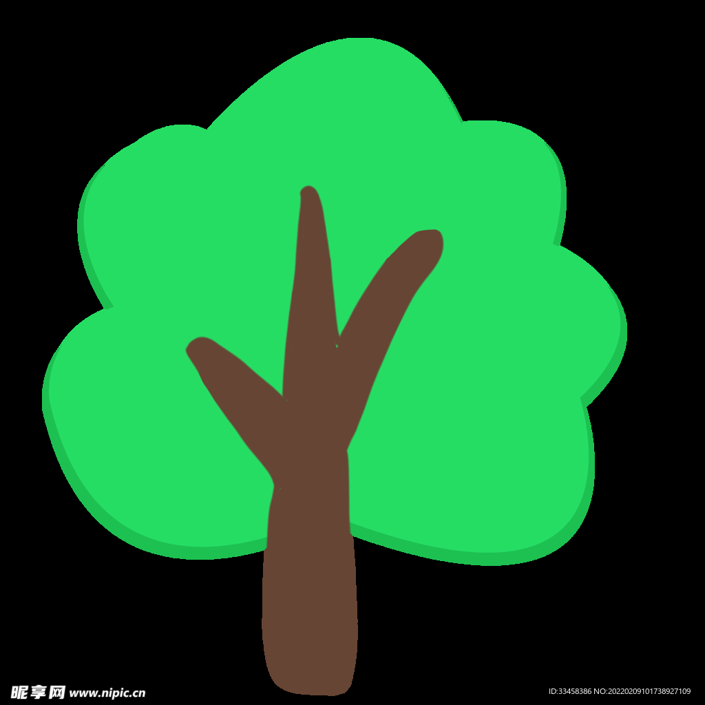 卡通绿色扁平化树木