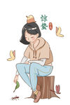 惊蛰节气蝴蝶插画
