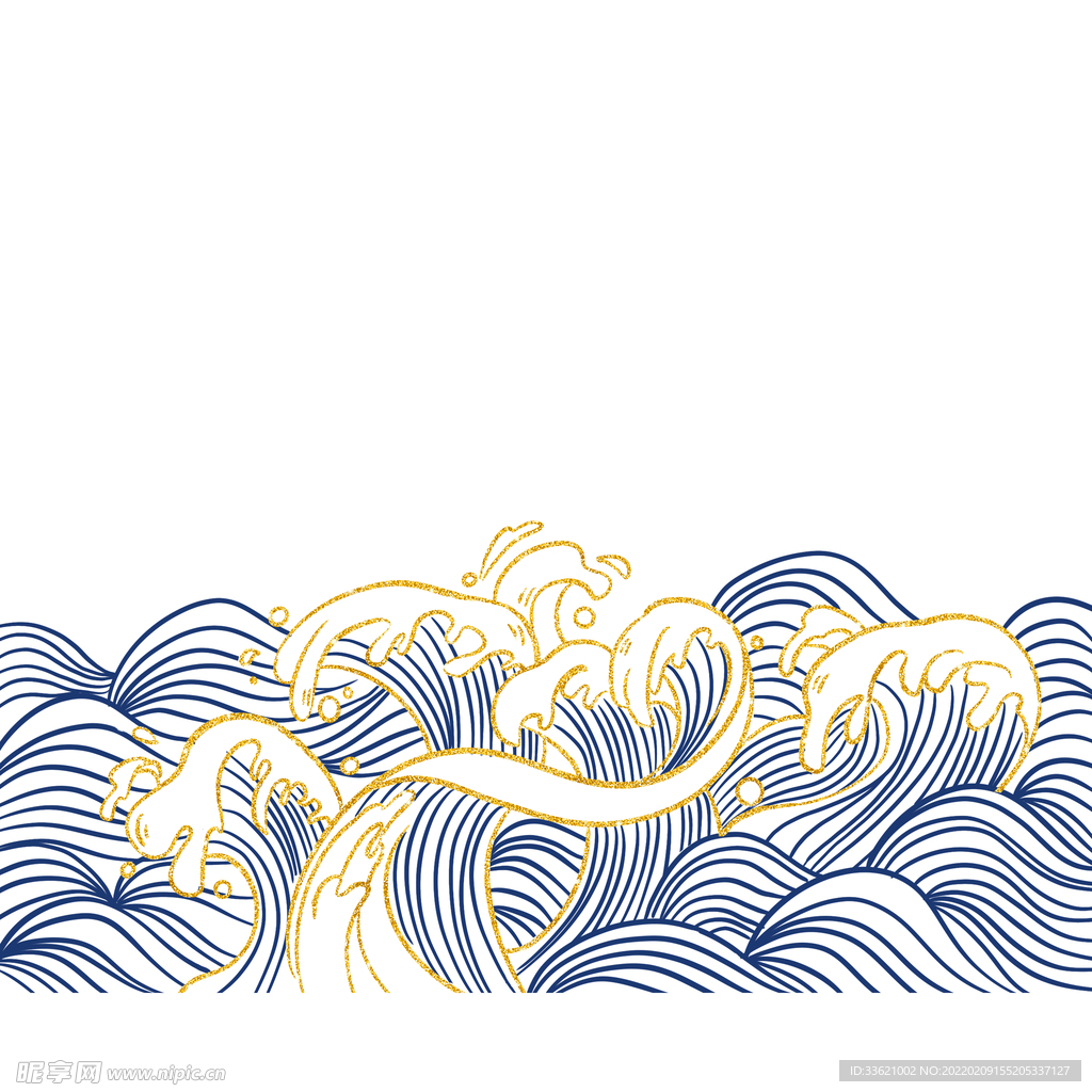 海浪纹 中国风元素 手绘浪花 