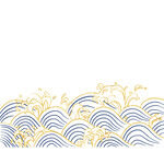 海浪纹 中国风元素 手绘浪花 