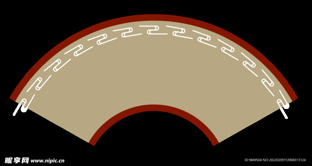扇形边框PNG 中国风元素 