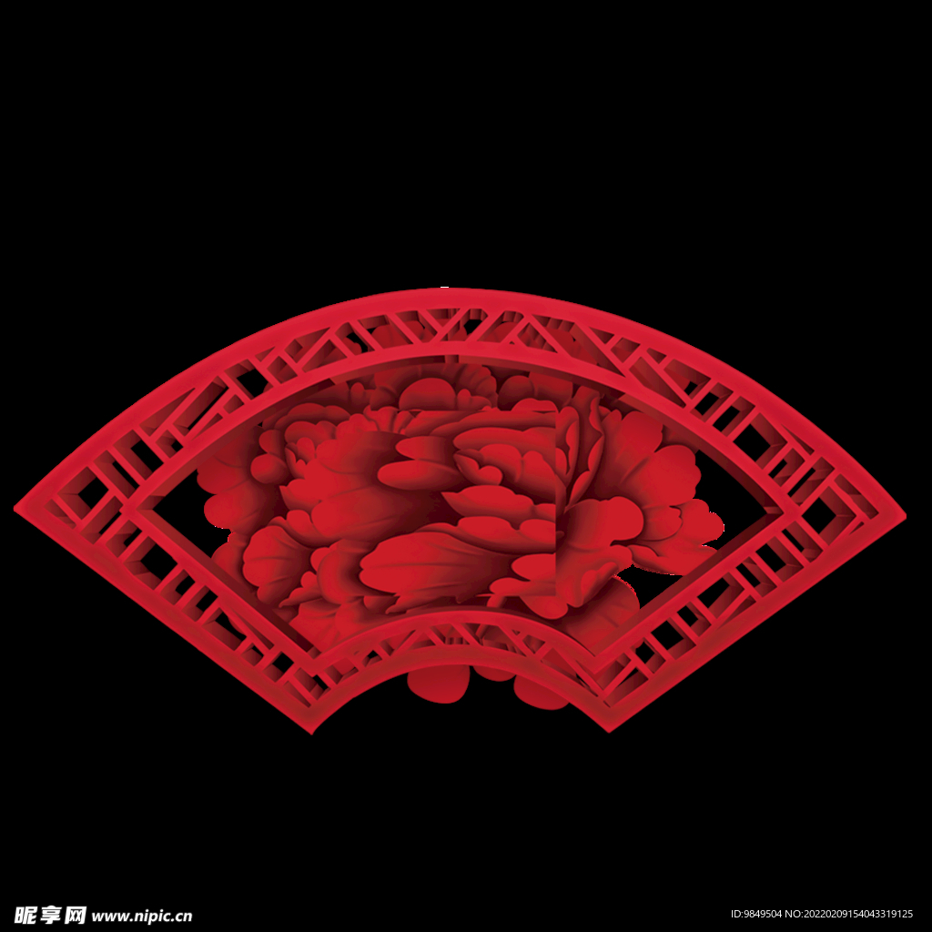 扇形边框PNG 中国风元素 