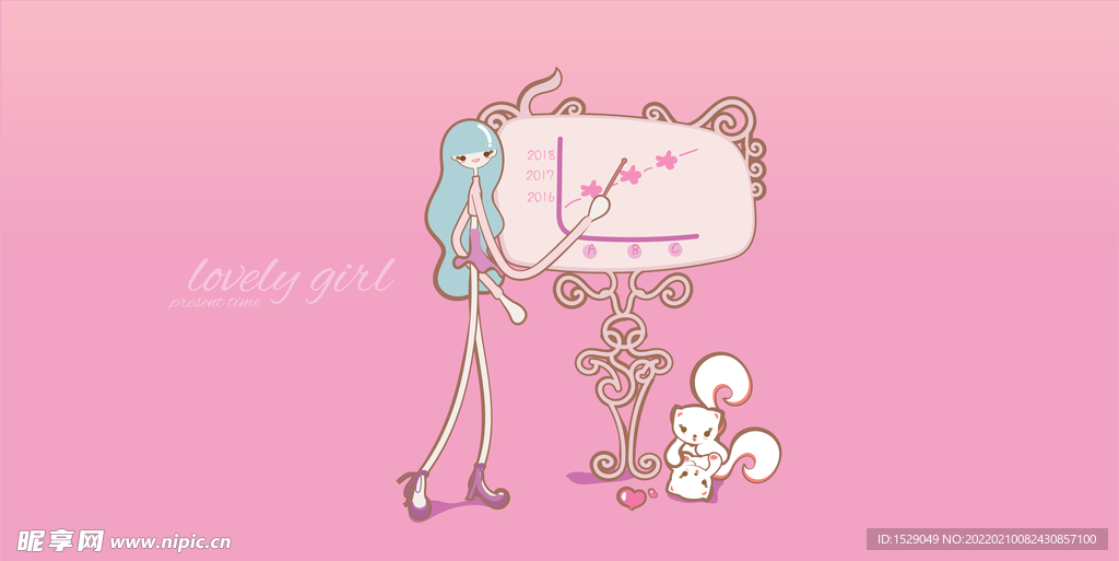 可爱卡通女孩 