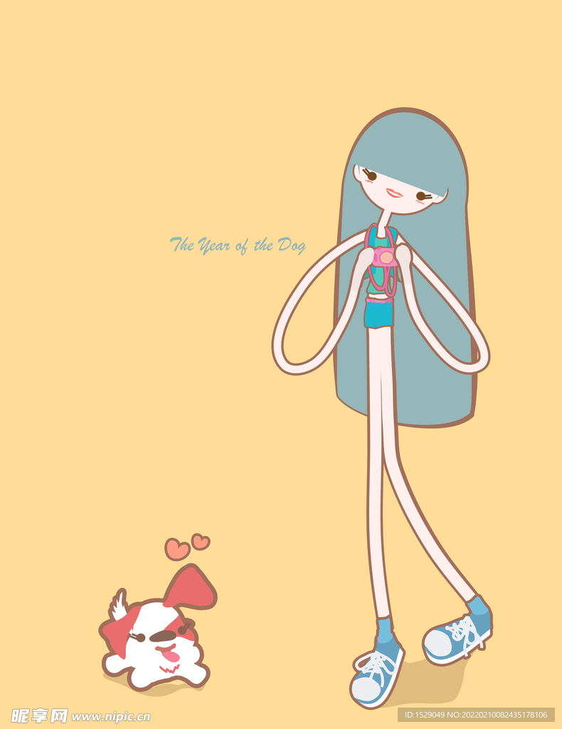 可爱卡通女孩 