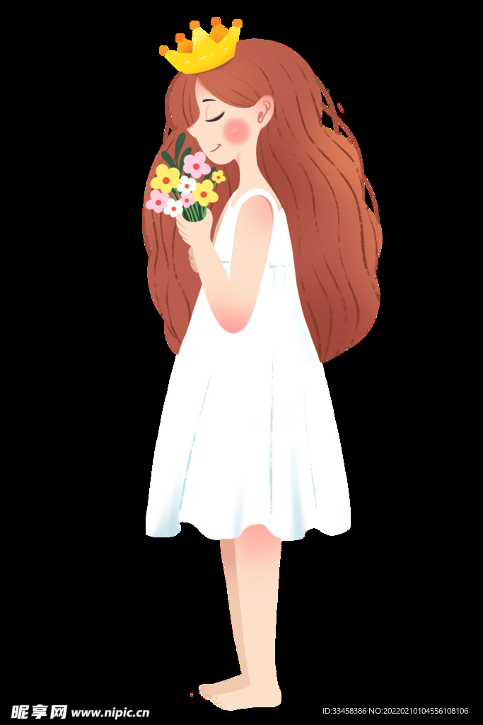 三八妇女节手捧鲜花的女王