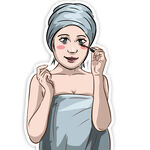化妆美容洗浴洗澡的美女分层图