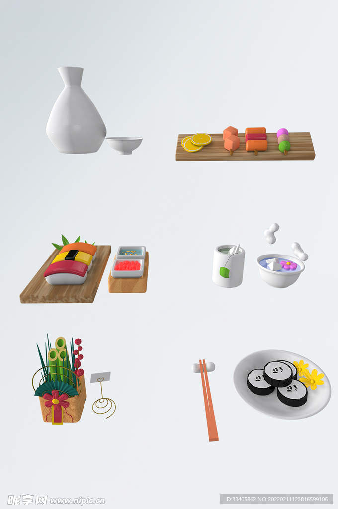 c4d简约日料套图