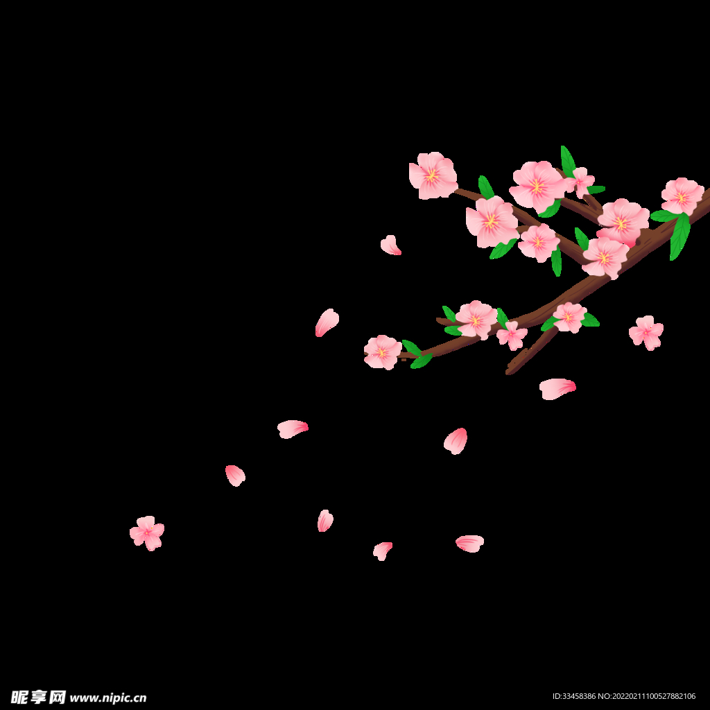 春天花朵盛开卡通元素