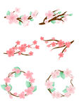 古风手绘樱花桃花插画