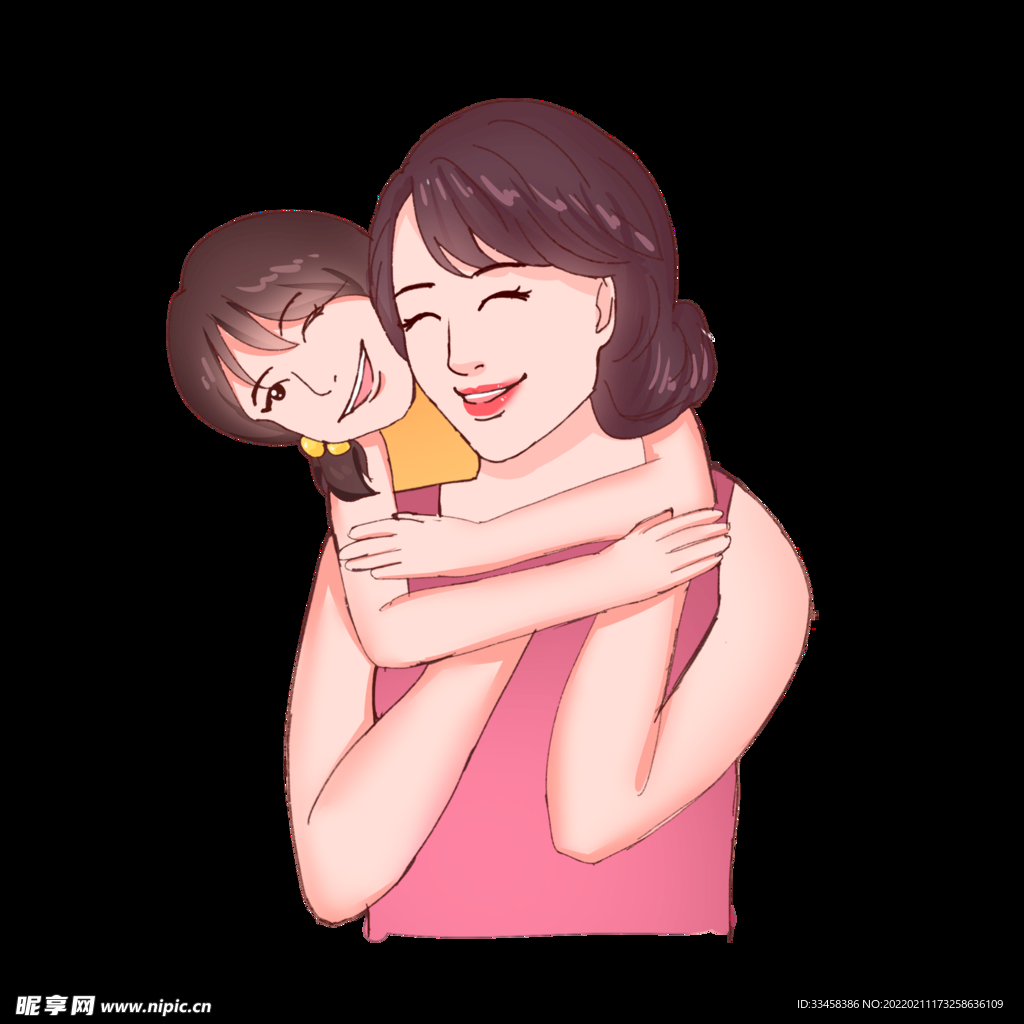手绘三八妇女节母亲节孩子