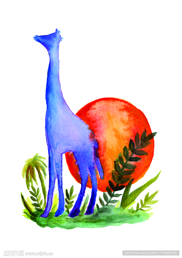 长颈鹿插画