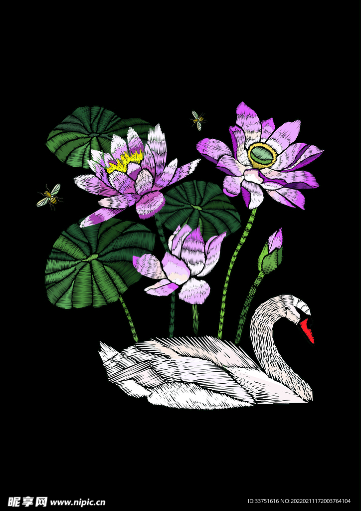 绣花天鹅