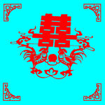 吉祥双喜剪纸