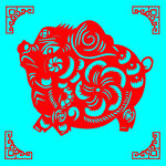 猪剪纸