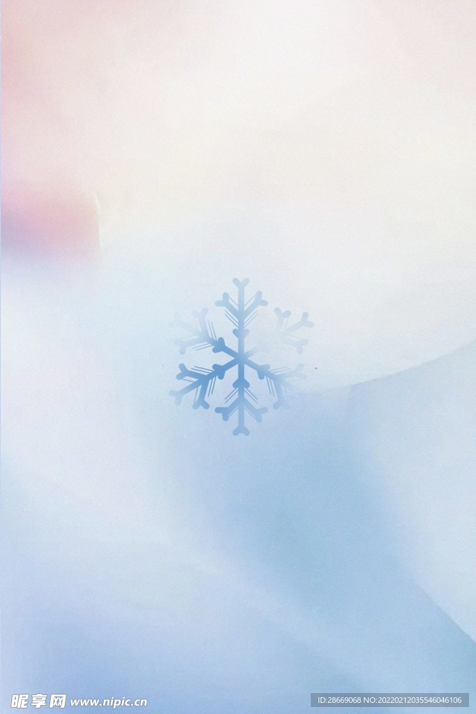小雪雪花蓝色渐变海报