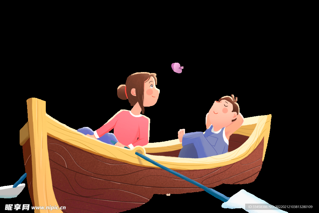 划船的情侣