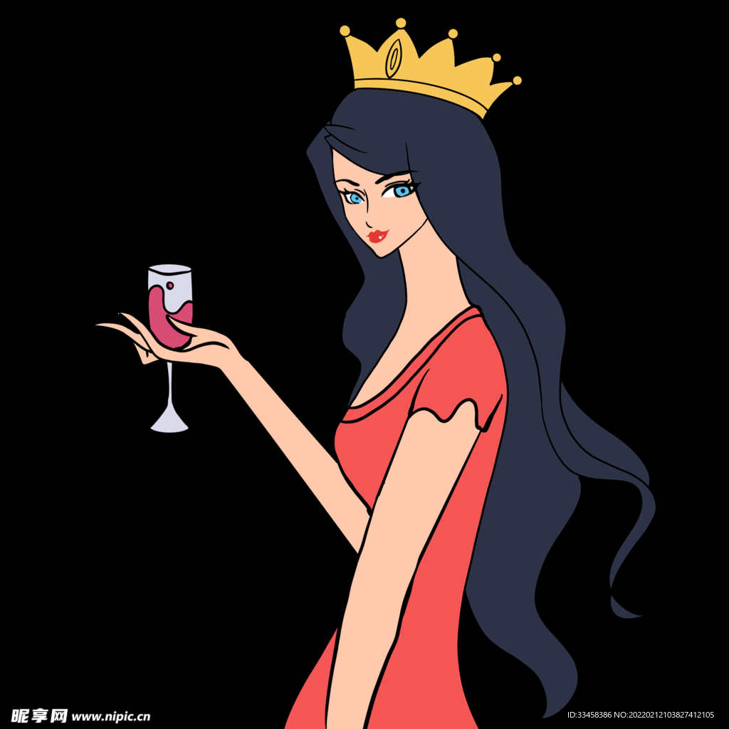酒杯女王女皇插画