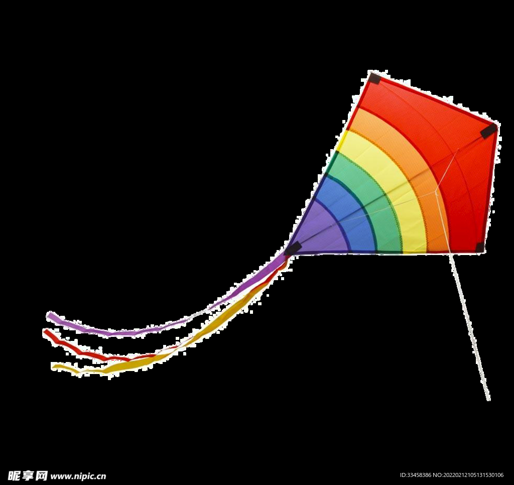 清明节飞翔彩虹风筝素材