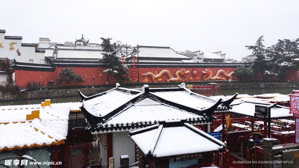 南京夫子庙雪景