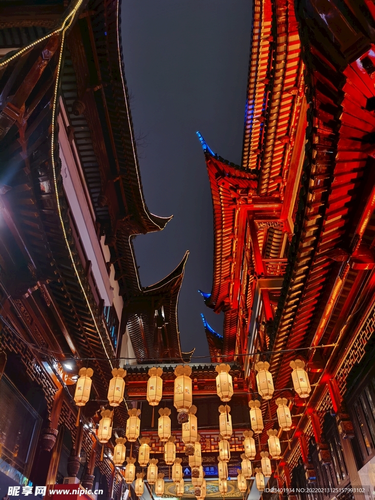 上海豫园灯会复古中式建筑花灯