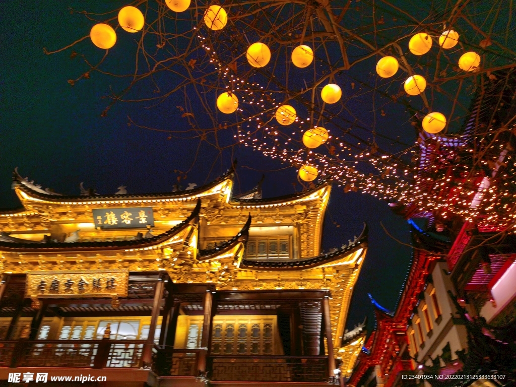 上海豫园元宵灯会夜景