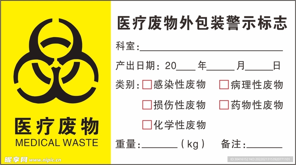 医疗废物外包装警示标志