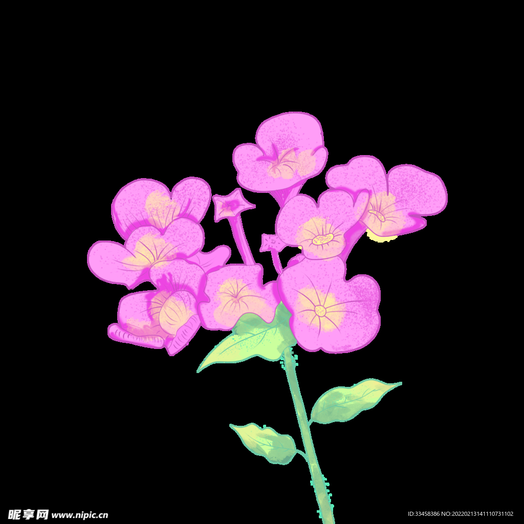 花朵手绘插画春天水彩