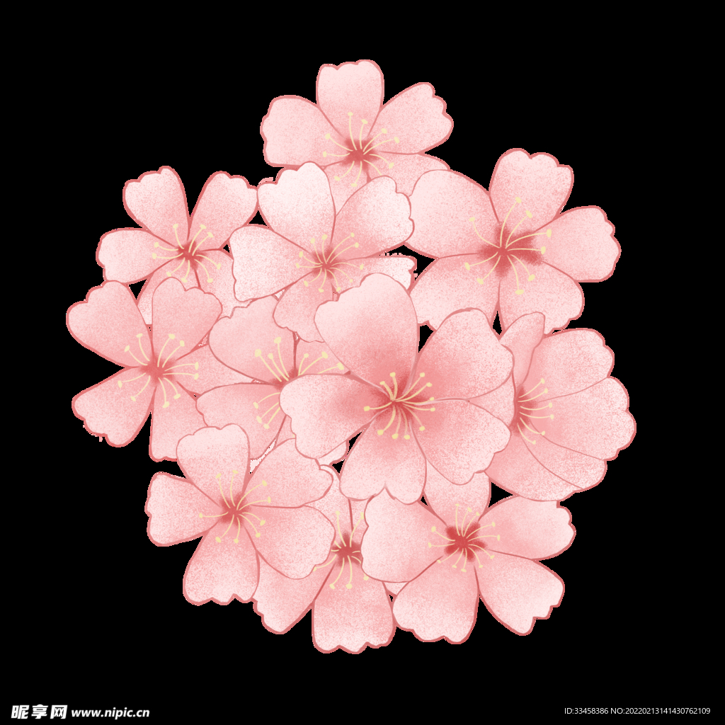 樱花花团装饰粉色