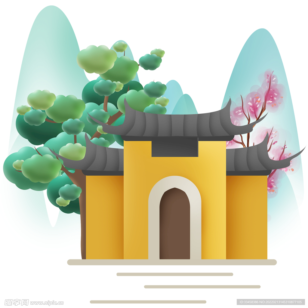 中国风风景寺庙
