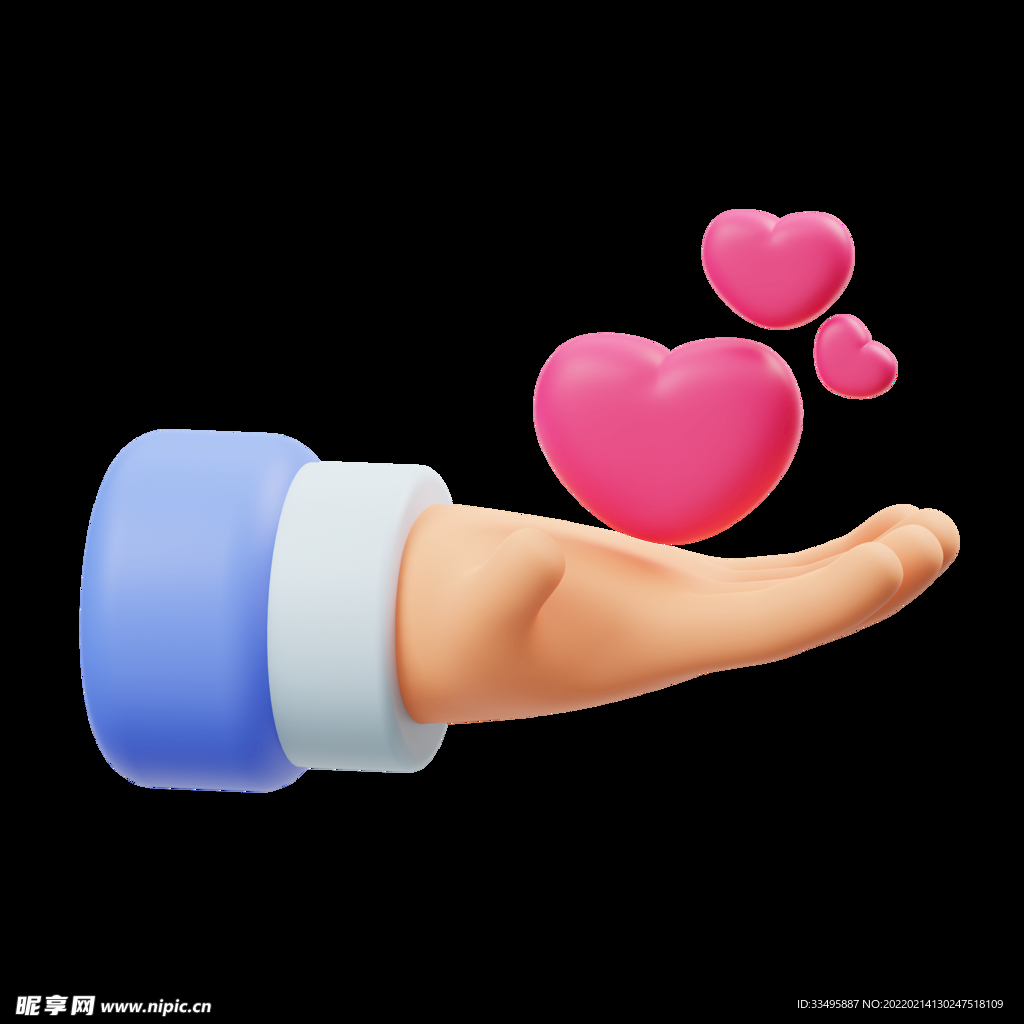 3D卡通爱心