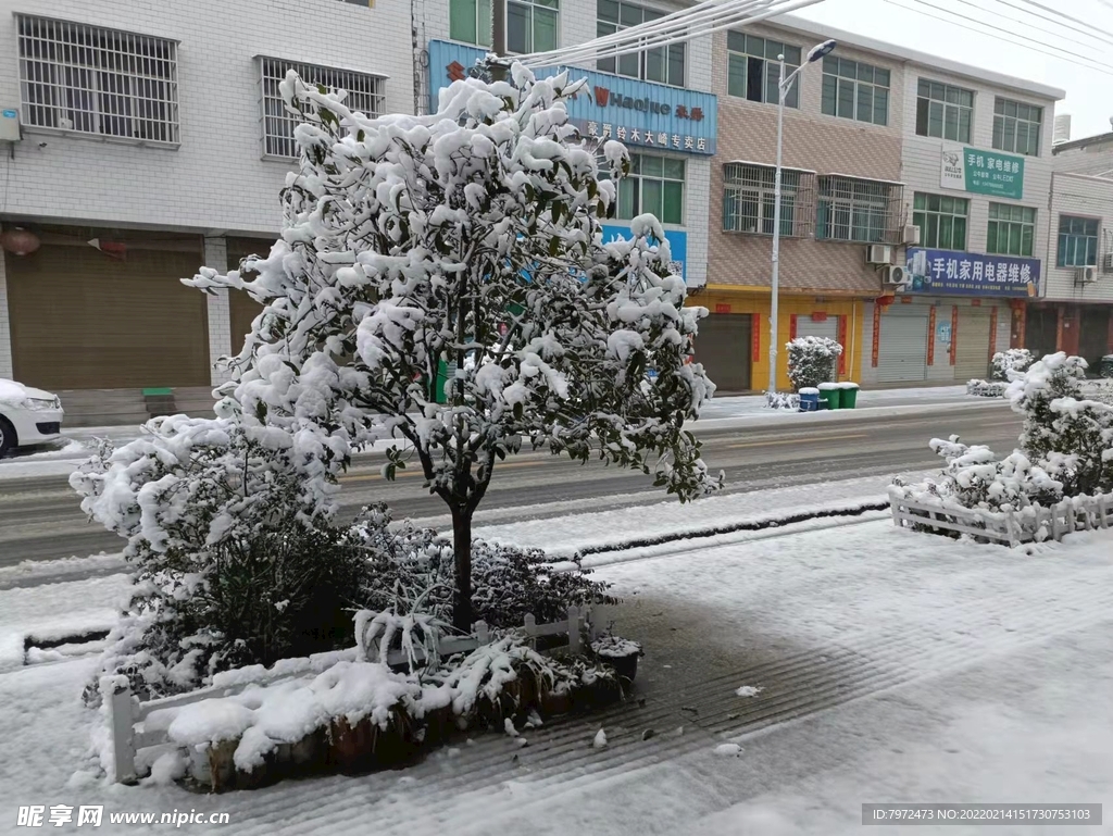 街道雪景