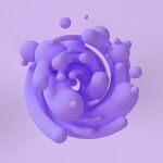 紫色3D立体
