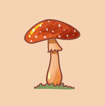 卡通手绘蘑菇毒蝇伞装饰元素