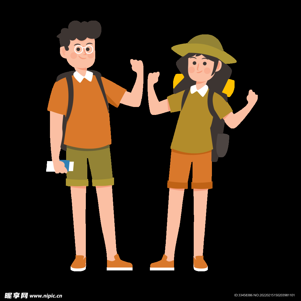 可爱旅行登山探险人物