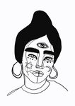 女人插画黑白